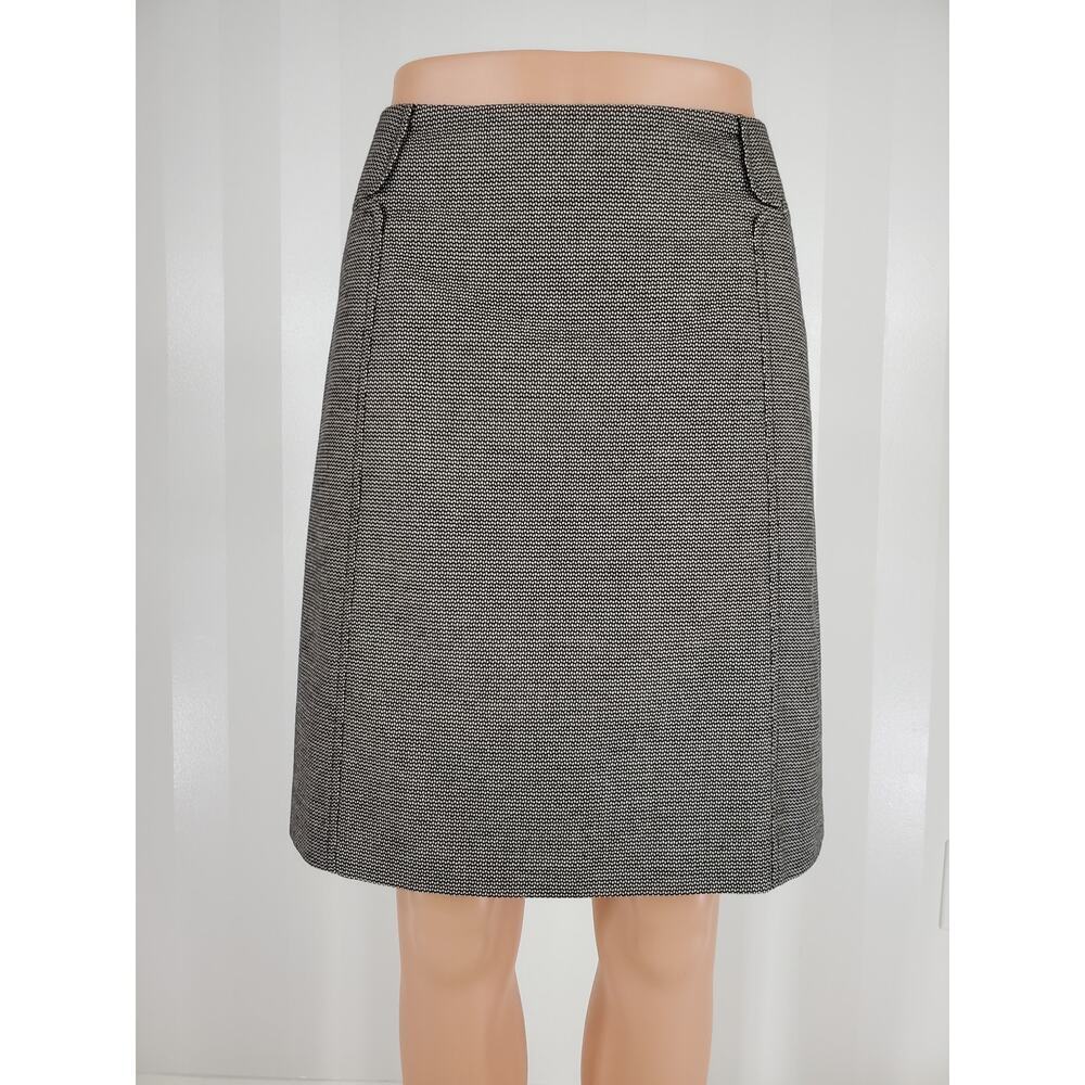 BANANA REPUBLIC Women's Black & White Patterned Straight Skirt Sz 8